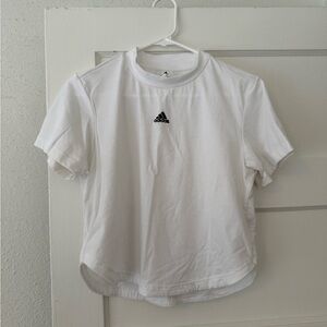 Adidas White Cropped Tee